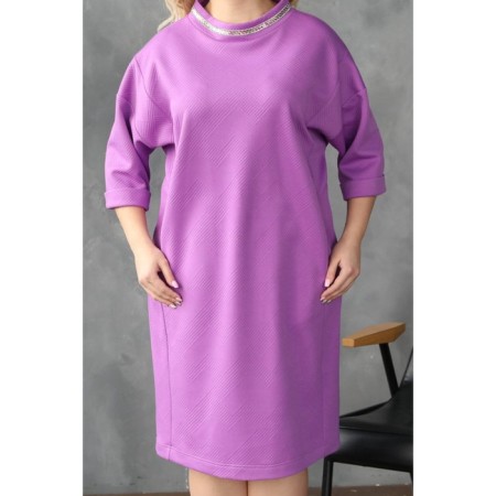 Female dress, size 56, purple color-1