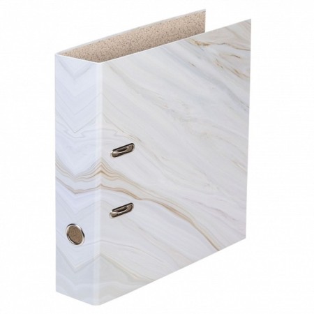 PAPKA-registrar A4 70mm HATBER "White Marble", matte lamination, sealed outwour