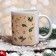 Mug "Happy New Year!" Flowers, beige background, 320 ml