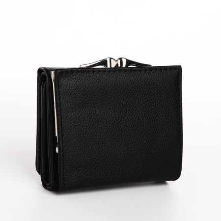 Women's wallet on the button, black color-1