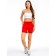 Women's shorts isee, size 50 cm, red color
