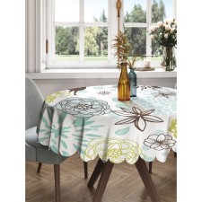 The tablecloth “Deer and flowers”, round, Saten, d = 150 cm