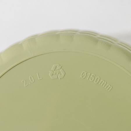 Pot for flowers with the Podon "Rotan", 2 l, olive color-3