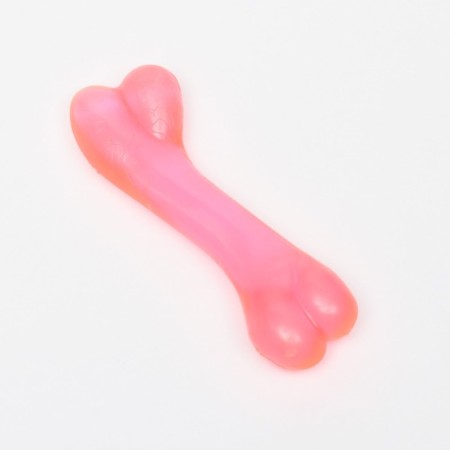 Chewing toy "Classic bone", transparent, PVC, 12.3 cm, red-2