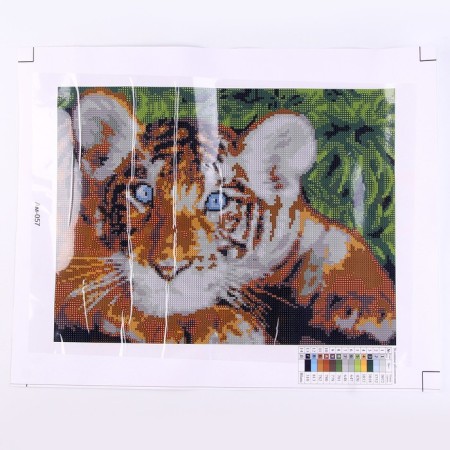 Diamond mosaic 30 × 40 cm, (full filling) “Blue -eyed tiger”-1