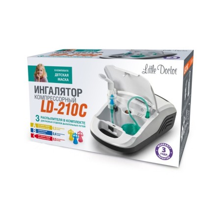 Little Doctor LD-210C inhaler, 60 W, compressor, 3 sprayers, 10 ml, 0.3-0.5 ml/min-2