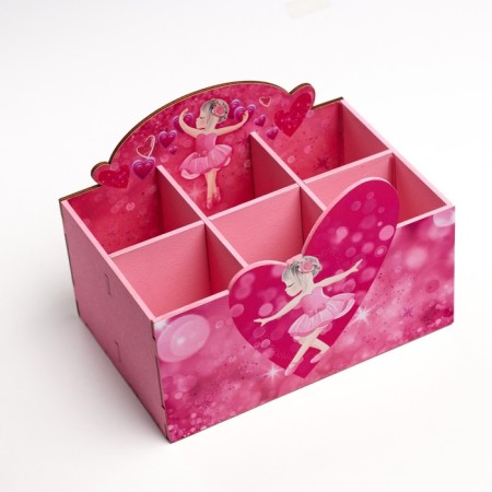 Organizer for storing trifles "Ballerina" 6 departments, 18.7x12.5x12.5 cm-2