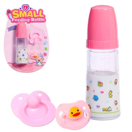 A set of accessories for the peps: a bottle, nipples