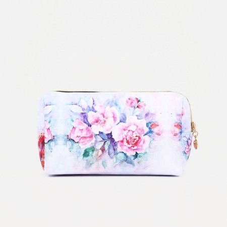 Cosmetic bag with lightning, white/pink color-1