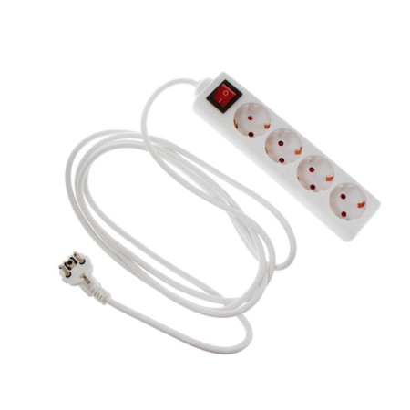 Extension cord Luazon Lighting, 4 sockets, 3m, 6a, 1300 W, PVS 3x0.75 mm2, with salary, with off., B-1