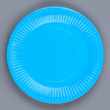 Disposable plate plate plain, blue 18 cm, set 10 pieces-1
