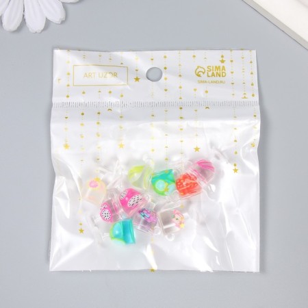 Decor for creativity Plastic "Lemonad in the glass" MIX 2x1.5x1.1 cm-3