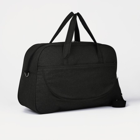 Road bag with lightning, outer pocket, long belt, khaki color