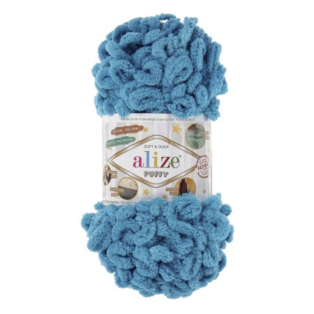 Yarn "Puffy" 100 % micropoliester 9m/100g (16 t. Turquoise)-1