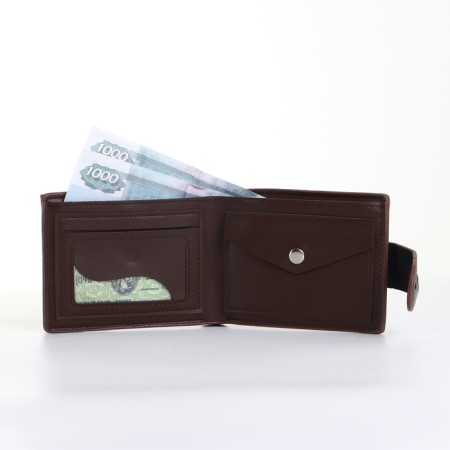 Male purse on a magnet, brown color-9