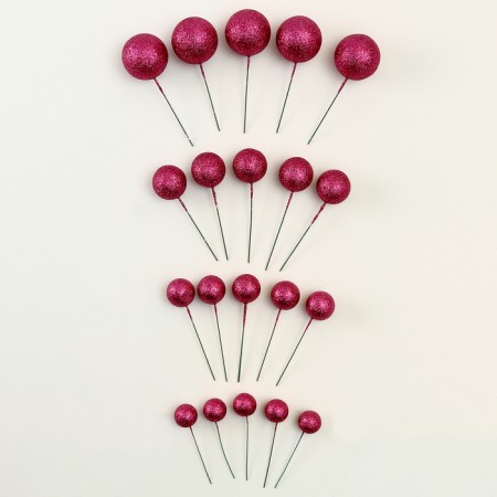 Set for decoration "beads", set 20 pcs, burgundy color-2