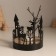Summary metal, wood on 1 candle "houses and deer" d = 4 cm 10x10x13.8 cm