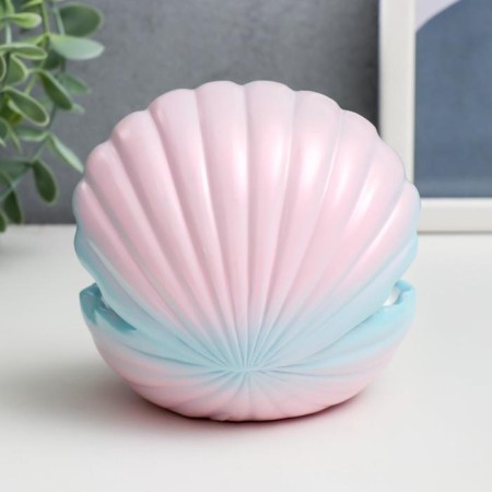 Souvenir Polystone Light "Sleeping Mermaid in the shell" Blue-pink 13x12x10 cm-2