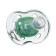 Nipple - classic dummy, silicone, +6 months, with a cap, green color