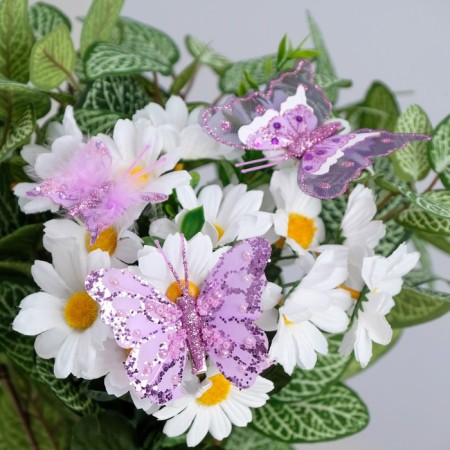 Butterflies for decor and floristry, on the clothespin, plastic, purple, mix, 5 cm and 8 cm-1