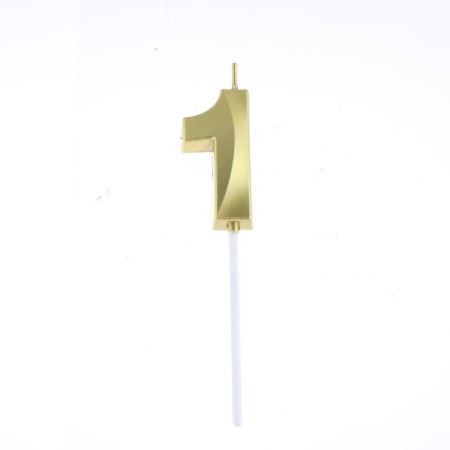 Candle in the cake on the skewer "Fine", the number "1", gold, 5 cm-5