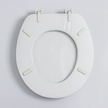 The toilet seat with a lid, Rossplast, 43 × 37 cm, soft, gray color, Mix drawing-2