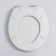 The toilet seat with a lid, Rossplast, 43 × 37 cm, soft, gray color, Mix drawing