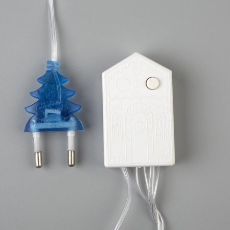 Garland “thread” 10 m with nozzles “needle”, IP20, transparent thread, 100 LED, glow blue, 8 modes, 220 V-2