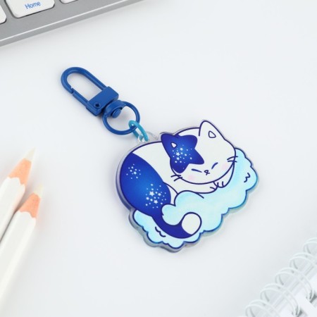 Acrylic “cat” keychain with carbine, 4.3 x 5.5 cm-3