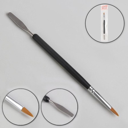 Acryl-gel brush, petal, 18 cm, d-5 × 17 mm, black/silver color-1