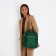 Women's backpack made of artificial leather with lightning, 3 pockets, green color