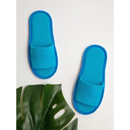 Women's slippers open nose, size 39-41, turquoise color-5