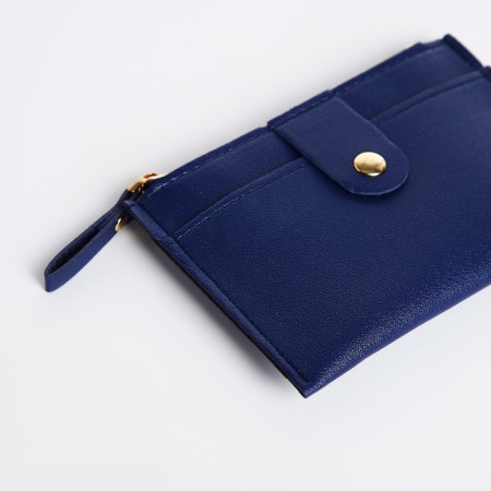 Cardholder with zipper, blue color-2