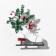 Brooch New Year's "horse" with flowers, color in silver