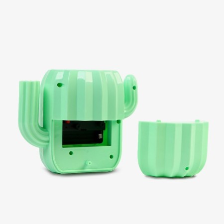 Clock - organizer with a cactus alarm clock, discrete move, D -7 cm, 11 x 13.5 cm, aa-2
