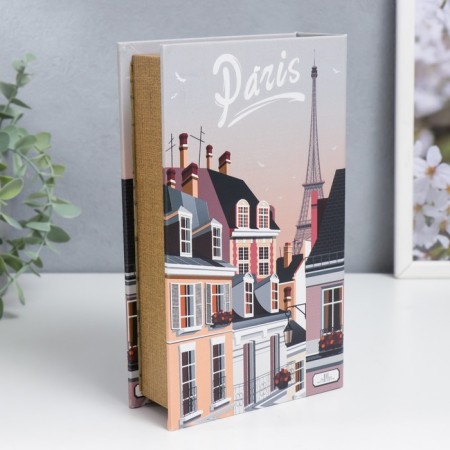 Safe Brush Tree leatherette "Streets of Paris" 21x13x5 cm-3