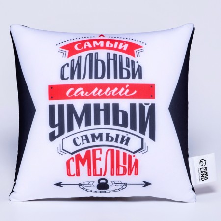 Antistress pillow is decorative “The strongest, smartest, most bold”, 20x20 cm-1