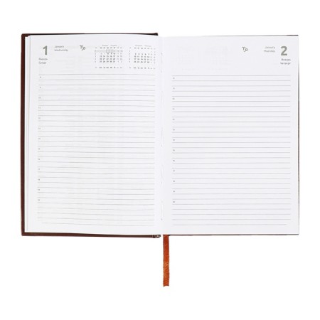 Dated diary 2024, A5, 176 sheets, Attomex.orion, Bumvinyl cover, Lasse, Blok 70 g/m2, brown-10