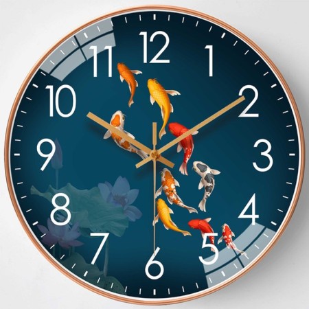 Wall clock, series: interior, "fish", smooth move, d-30 cm, aa