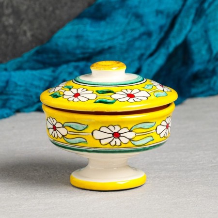 Sugar of Rishtan ceramics "Patterns", 250 ml, yellow