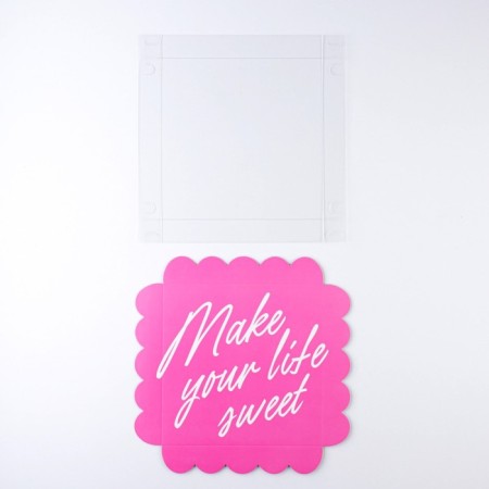 Bearbox, confectionery packaging with PVC lid, Make Your Life Sweet, 18 x 18 x 3 cm-5