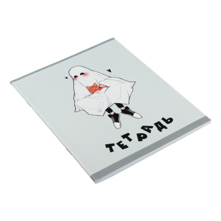 Notebook of 48 sheets in the cage "Introvert (exclusive)", covered cardboard, selective varnish, black sparkles, block 60 g/m2, mix-7
