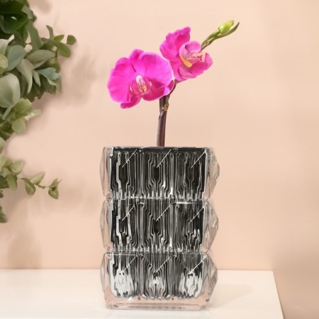 Vase for flowers "Monard" made of glass, silver 20 x 13.5 x 9.5 cm-4
