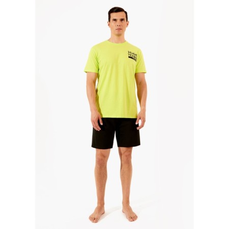 Male set: T -shirt, shorts, size m, green color-1