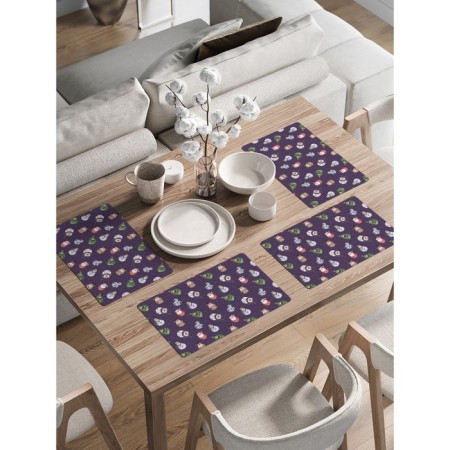 A set of napkins for setting the table "Toy to the Christmas tree", rectangular, rounded edges, size 30x46 cm, 4 pcs
