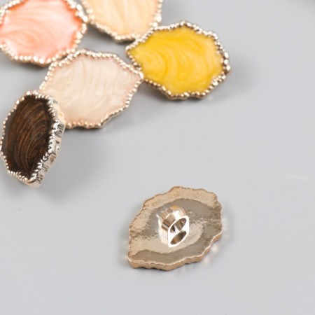 Button plastic for creativity "Stone leaf" mix 2.5x1.9x0.9 cm-2