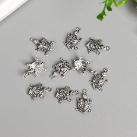 Decor for creativity Metal "Turtle" silver 1.7x1.4 cm-1