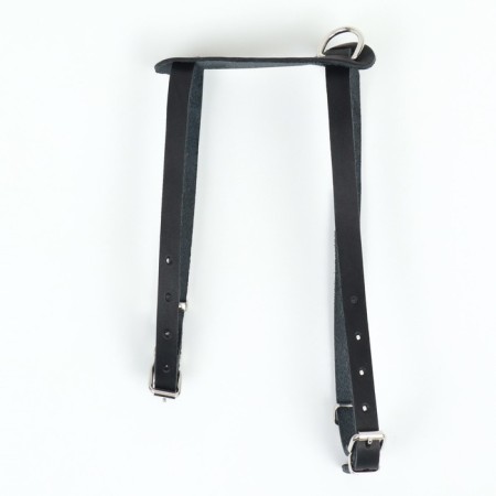 Single-layer leather "luxury", Osh 26-34 cm, OG 36-44 cm, width 1.1 cm, black-6