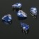 Rhinestones in DACs (set 5 pcs.), 6 × 10 mm, blue color in silver