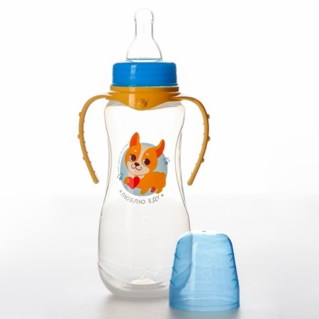 A bottle of feeding "Dog Lou", classic throat, 250 ml., 0 months, fitted, with handles-2